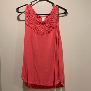 ✨4/$9✨ H&M Pink Lace Tank Top - Size Large, Never Worn
